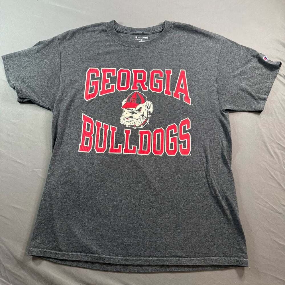 Georgia Bulldogs Champion T-Shirt Men’s Large Gray UGA Mascot NCAA